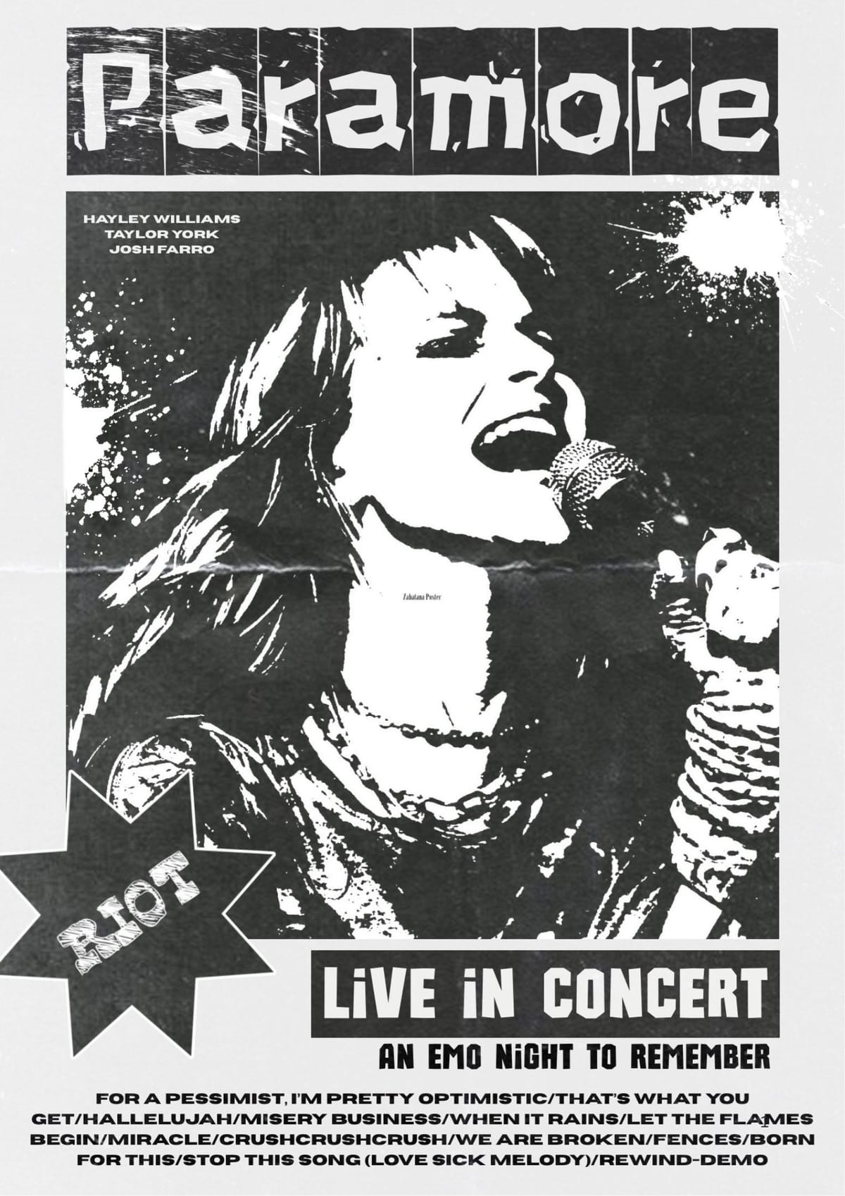 Paramore Riot! Poster