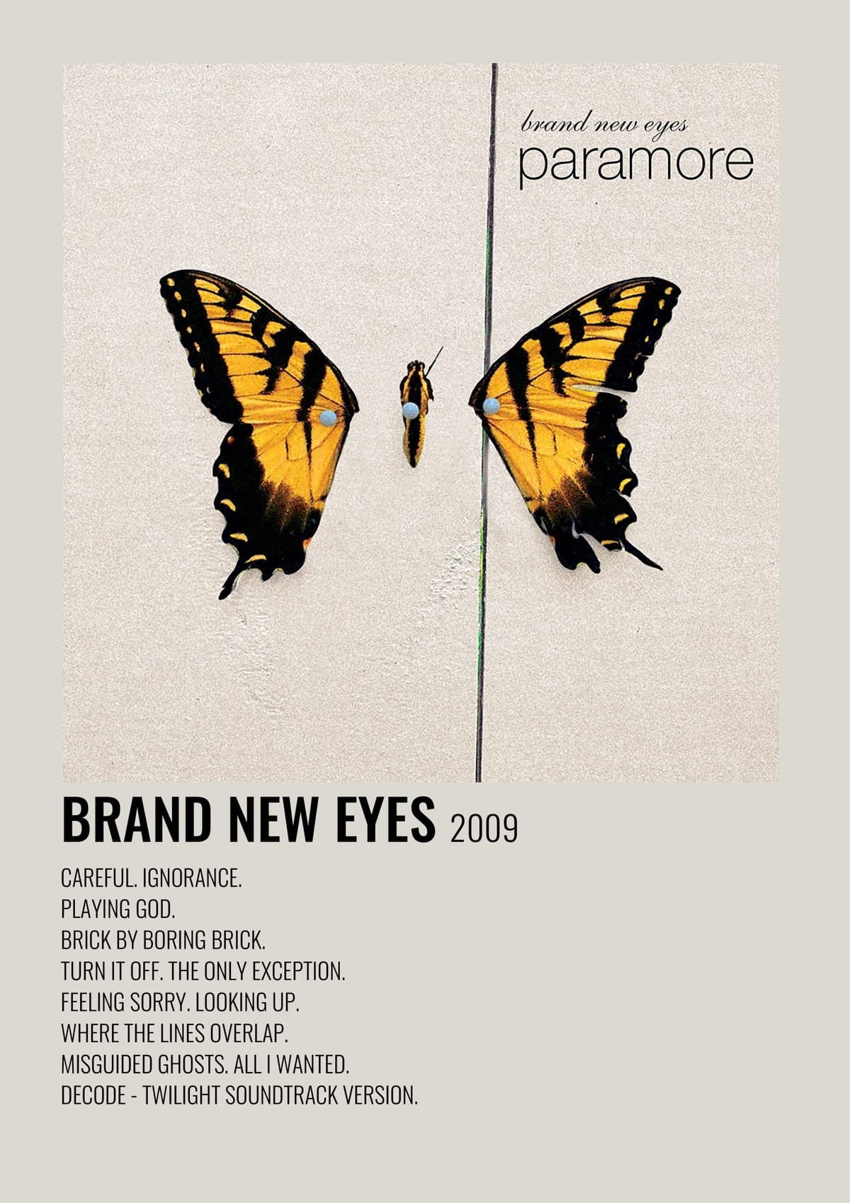 Brand New Eyes, Paramore Music Poster