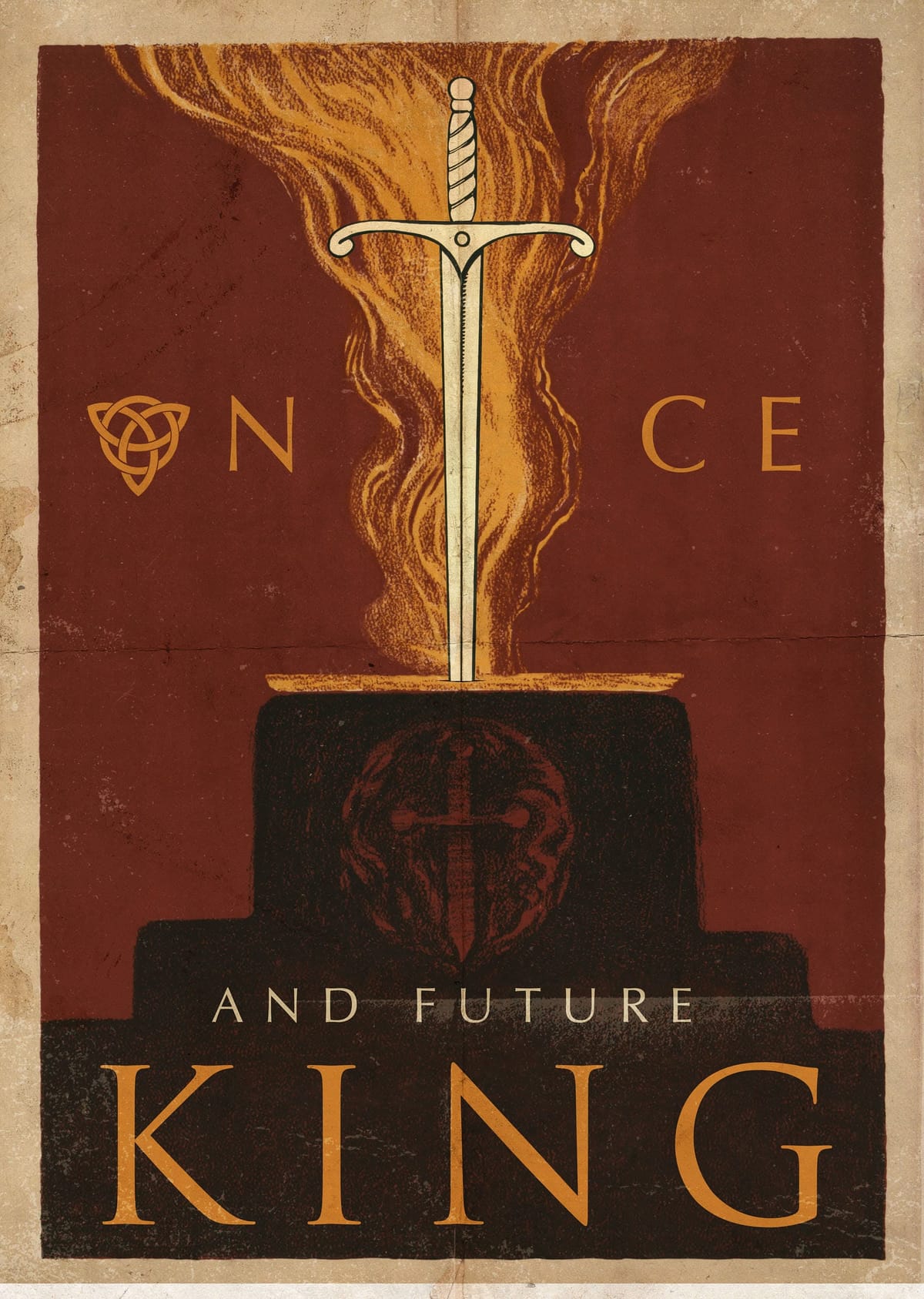 Retro King Arthur The Once and Future King Vintage A4 A3 A2 Poster Print
