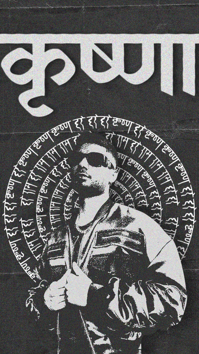 krsna graphic poster | kalamkaar | rap | music poster | graphic design | dhh | hip hop | KR$NA