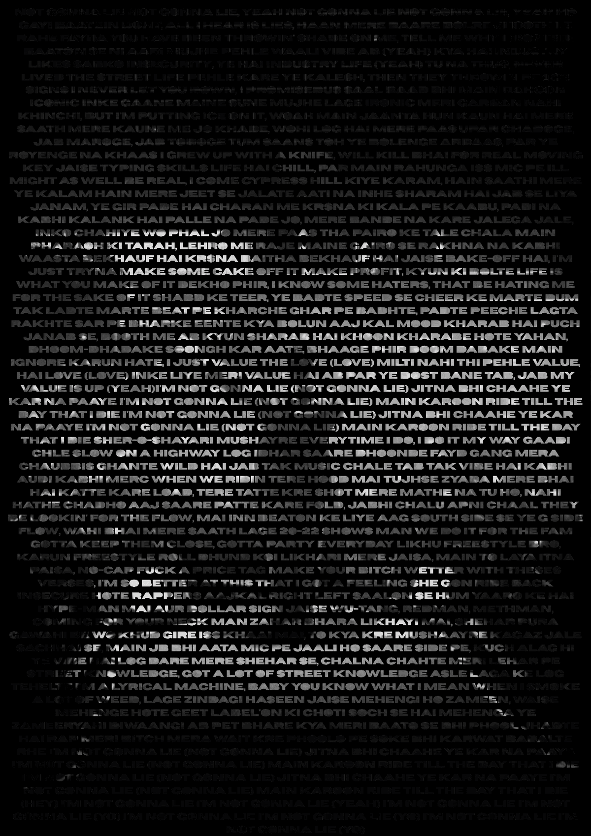 🎤 KR$NA Typography Poster – A Unique Word Art Creation 🎶