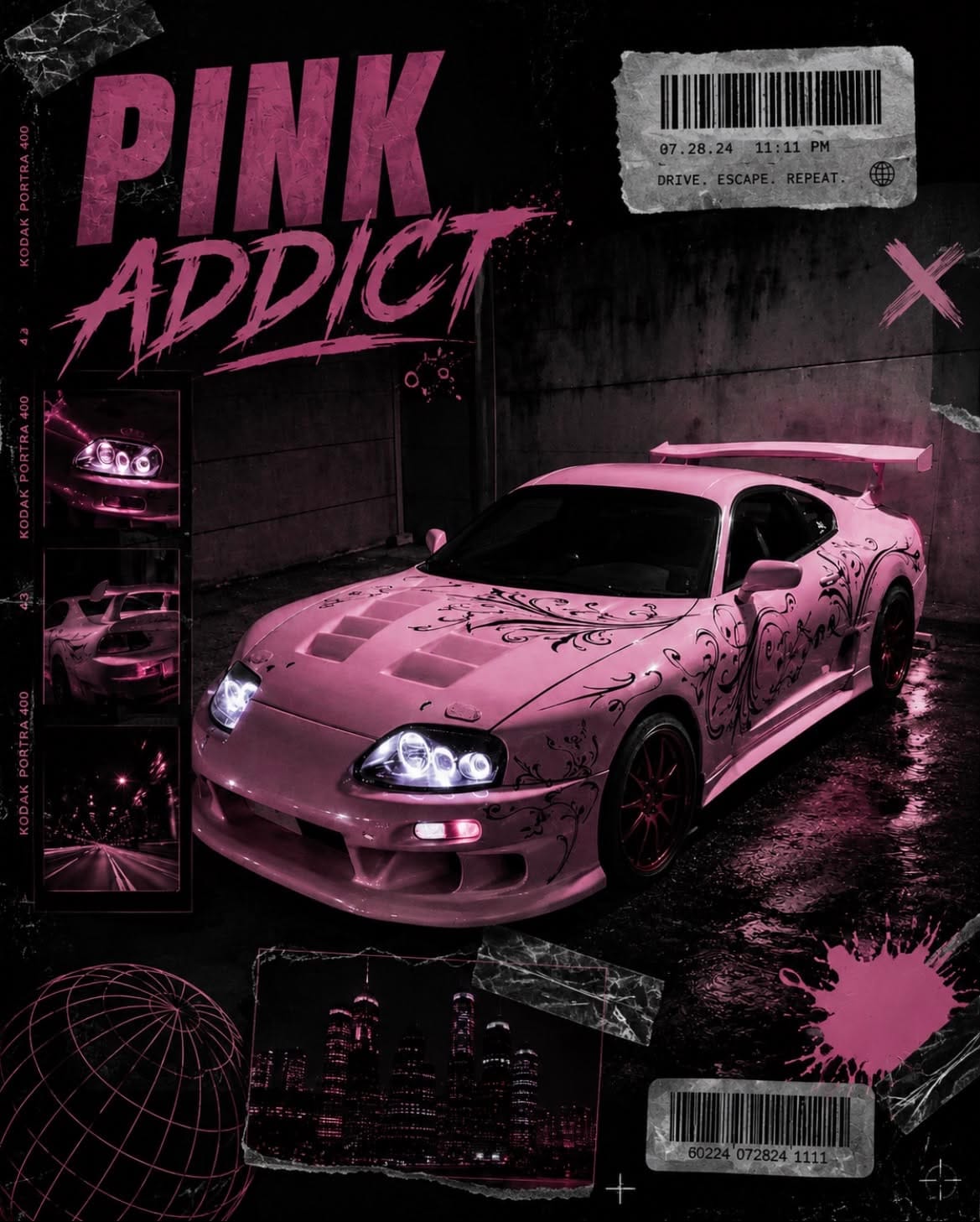 Pink Toyota Supra Mk4 poster 🫶🏻💗