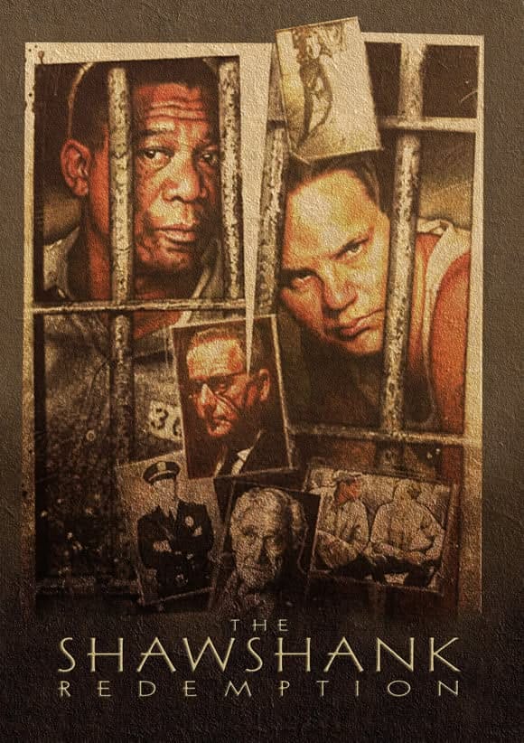 The Shawshank Redemption 27 x 40 Movie Poster - Style H - Adhesive Sticker Paper