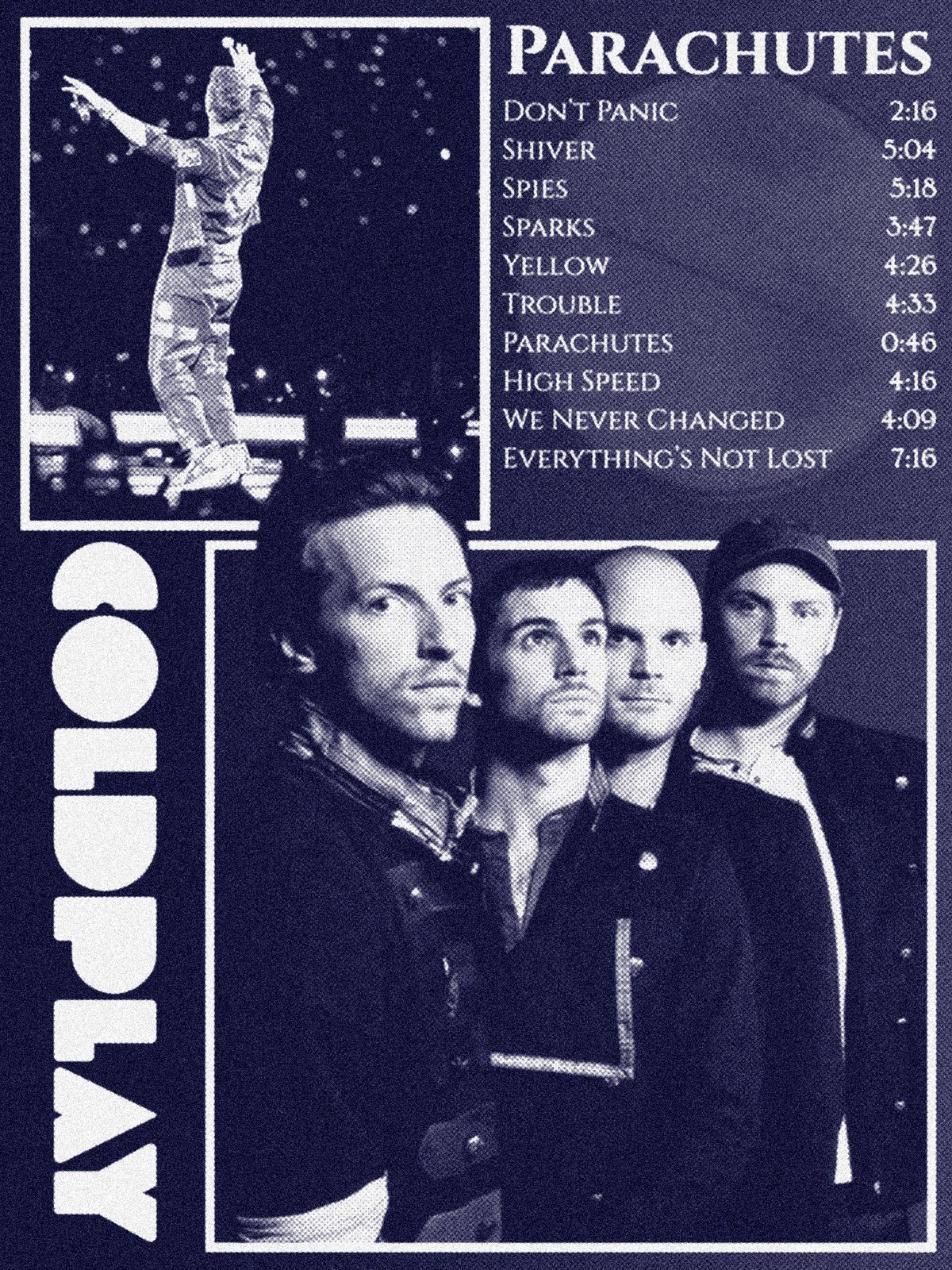 Coldplay Parachute Poster (white)