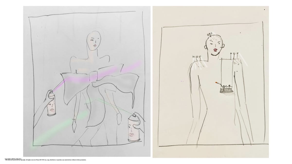Sketches by John Yuyi ahead of Olivia Rodrigo's Rolling Stone photo shoot