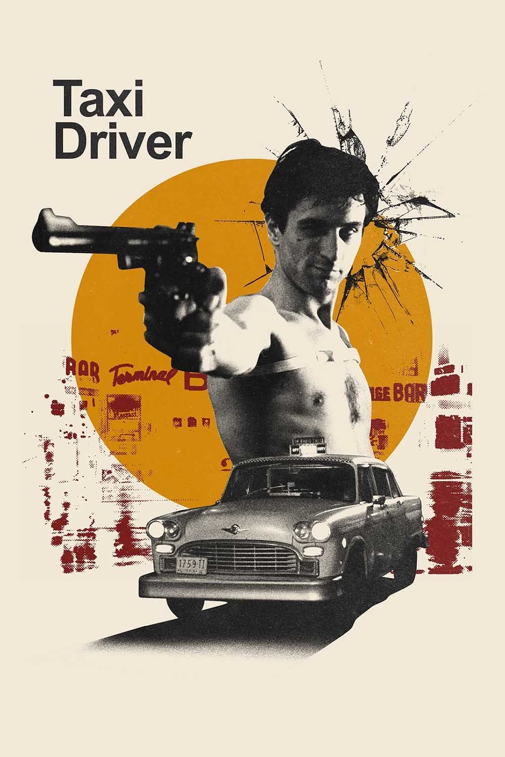 Taxi Driver Movie Alternative Poster Mid Century Grunge Poster Print Art