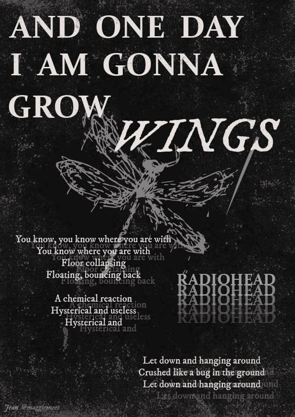 Radiohead Let Down lyrics poster
