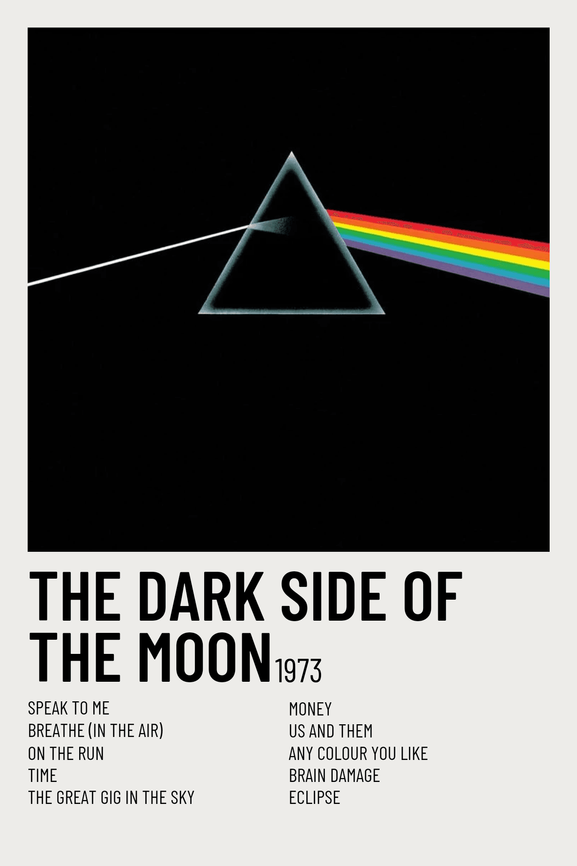 The Dark Side Of The Moon • Pink Floyd | Minimalist Music Poster