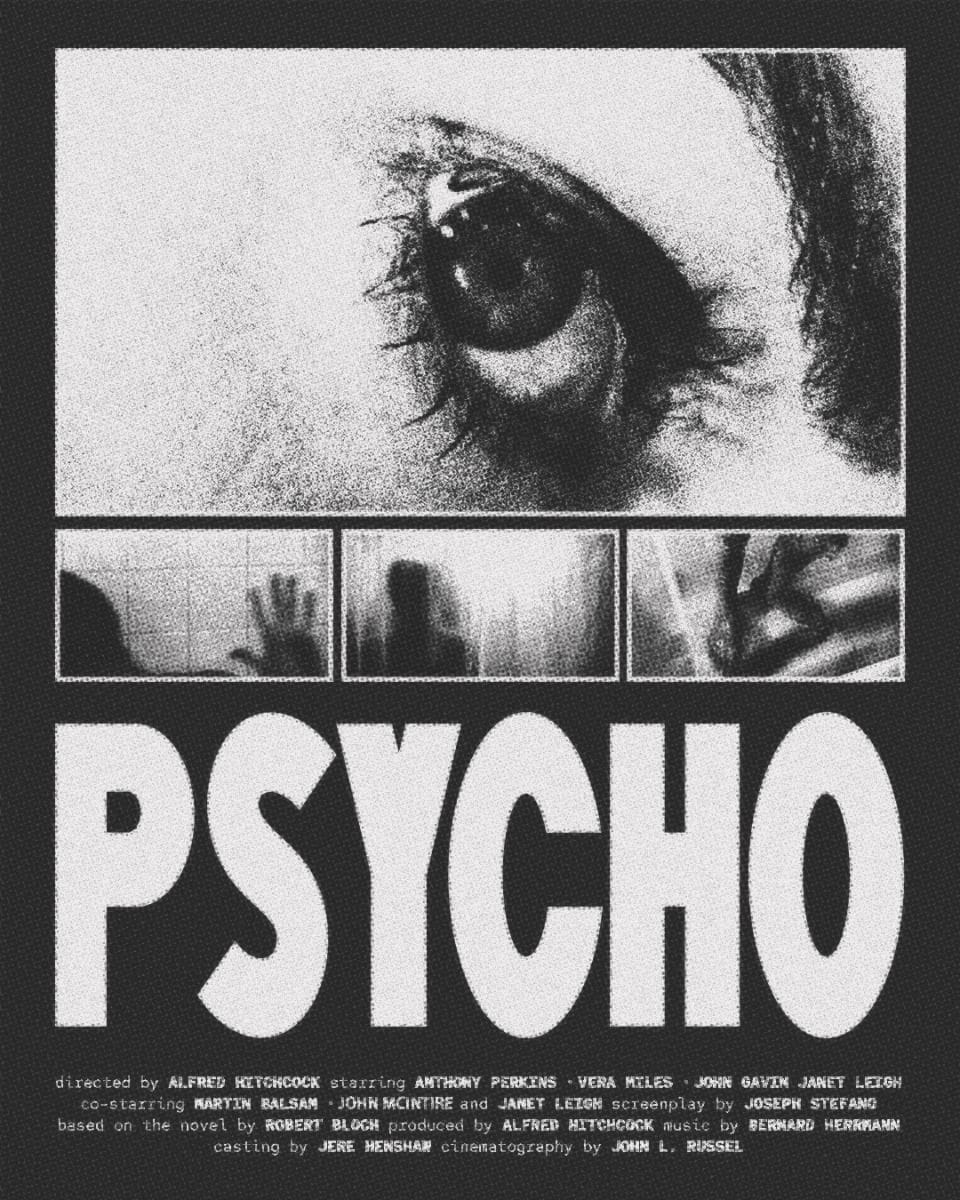 PSYCHO MOVIE POSTER by livingcatcorpse