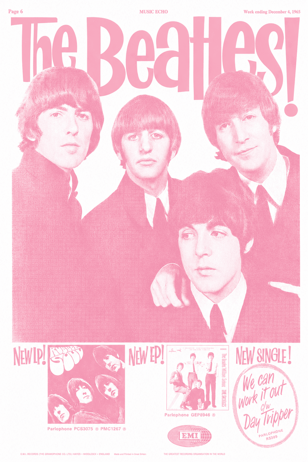 The Beatles Pink Poster