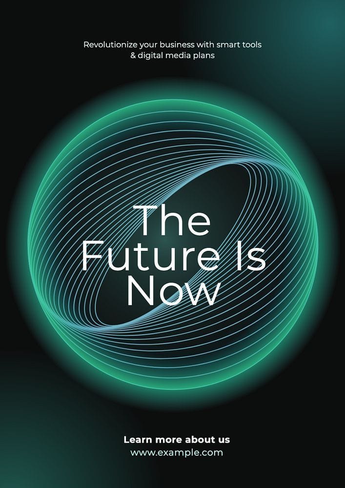 Download premium png of Future is now gradient poster template, editable design😃