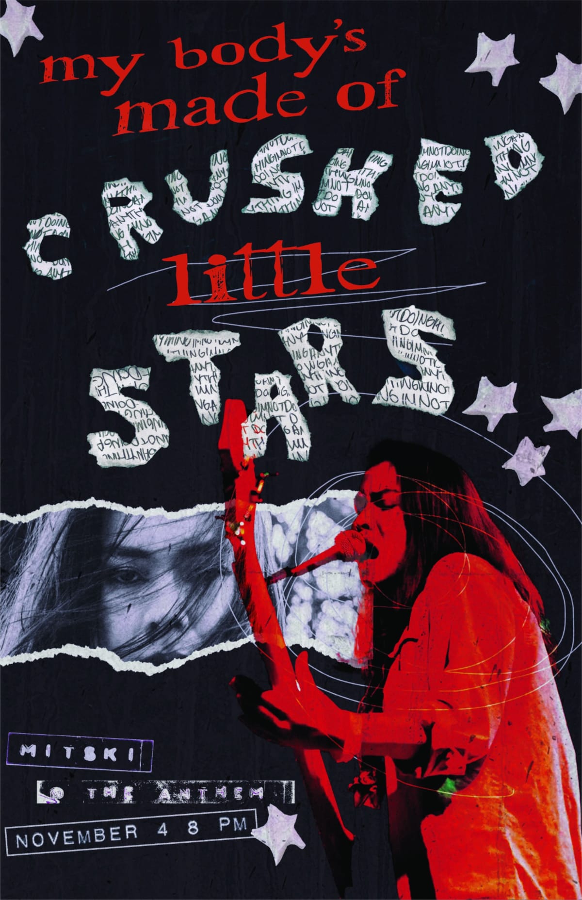 Mitski punk poster my body's made of crushed little stars