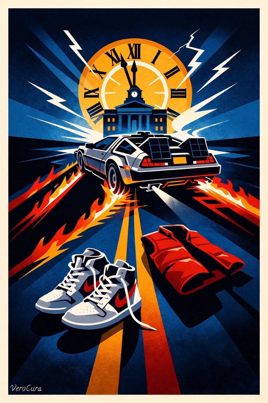 Retro Sci-Fi Poster Art Inspired by Back to the Future
