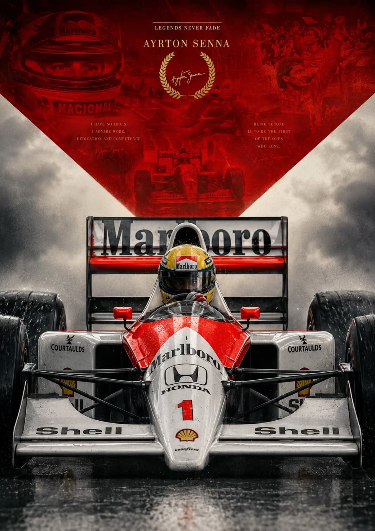 Marlboro room decor. Ayrton Senna McLaren poster