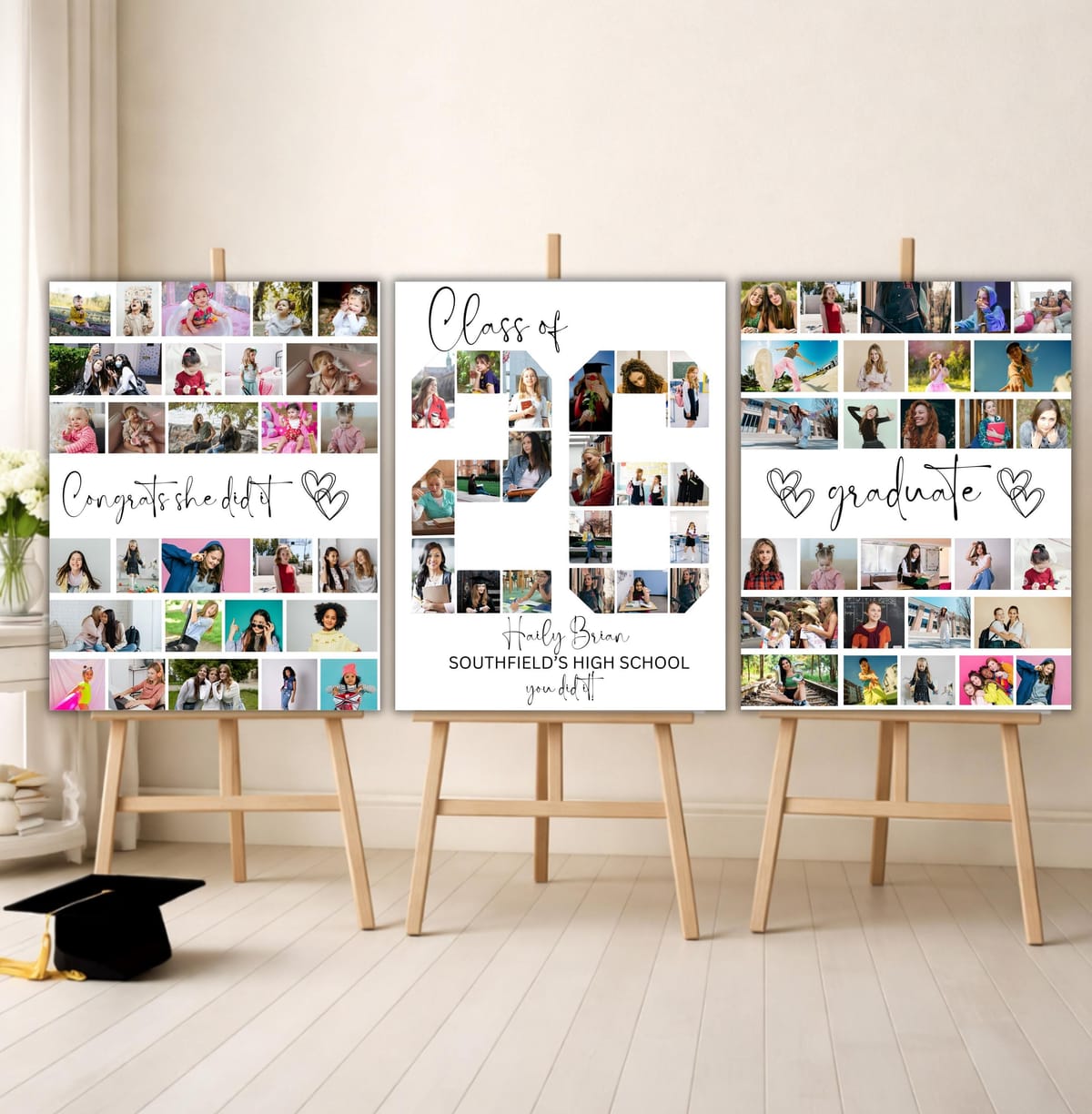 Graduation Photo Collage Template Graduation Welcome Sign Graduation Party Poster Display Graduation Gift for Seniors Class of 2026 Canva