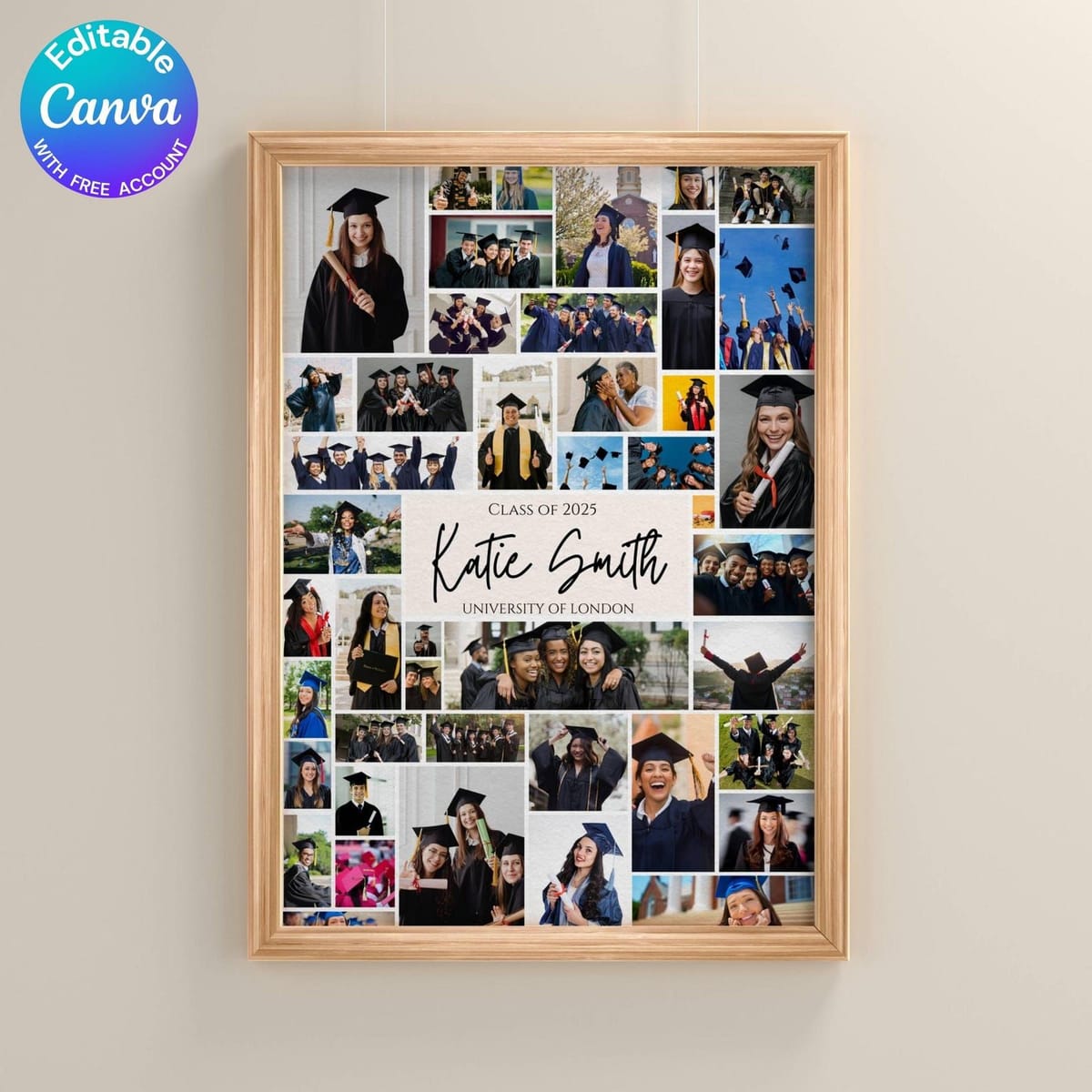 Graduation Photo Collage Poster Sign Template, High School University Party Poster Display, Graduation Gift for Seniors Class of 2025 Board - Etsy