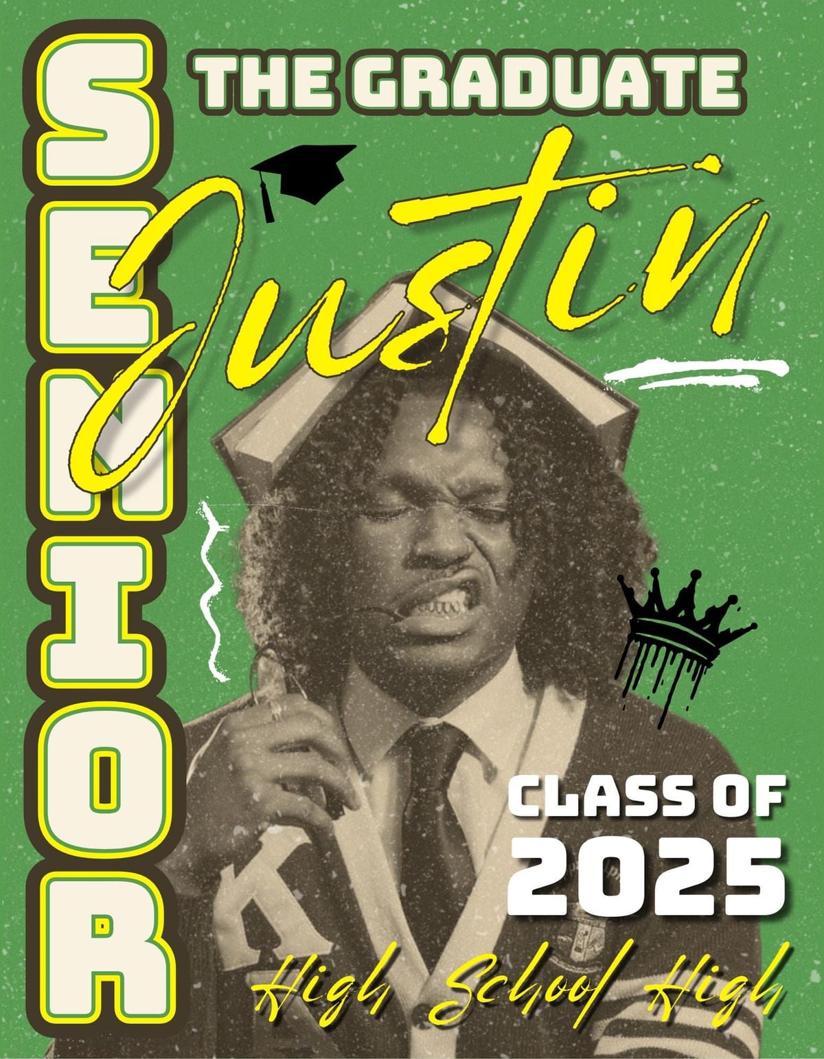 Guys vintage style Custom Senior Grad Announcement Template: Class of 2026 (Canva Template) Custom Grad Shirts Easy to use