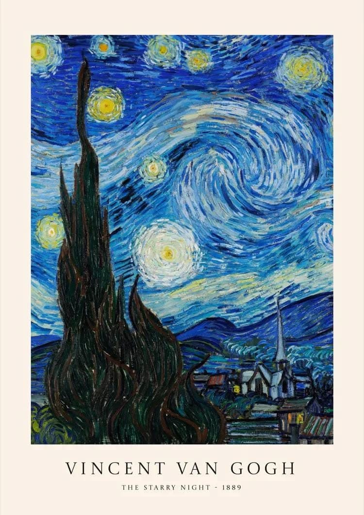 Van Gogh Starry Night Canvas Wall Art Impressionist Print Classic Painting