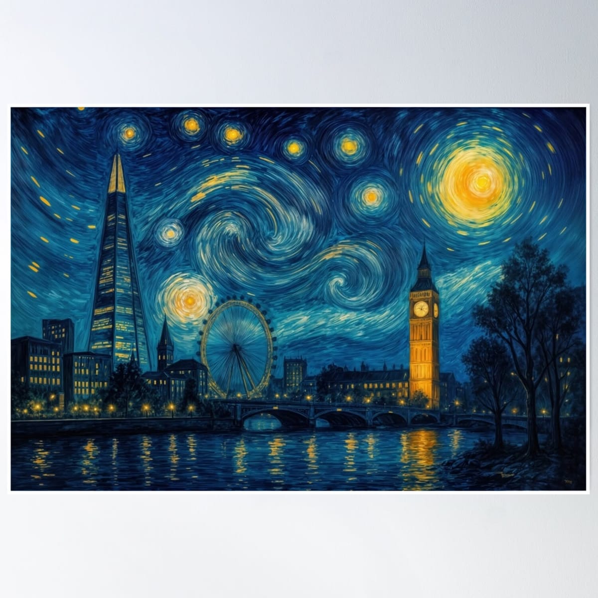 London Starry Night Poster