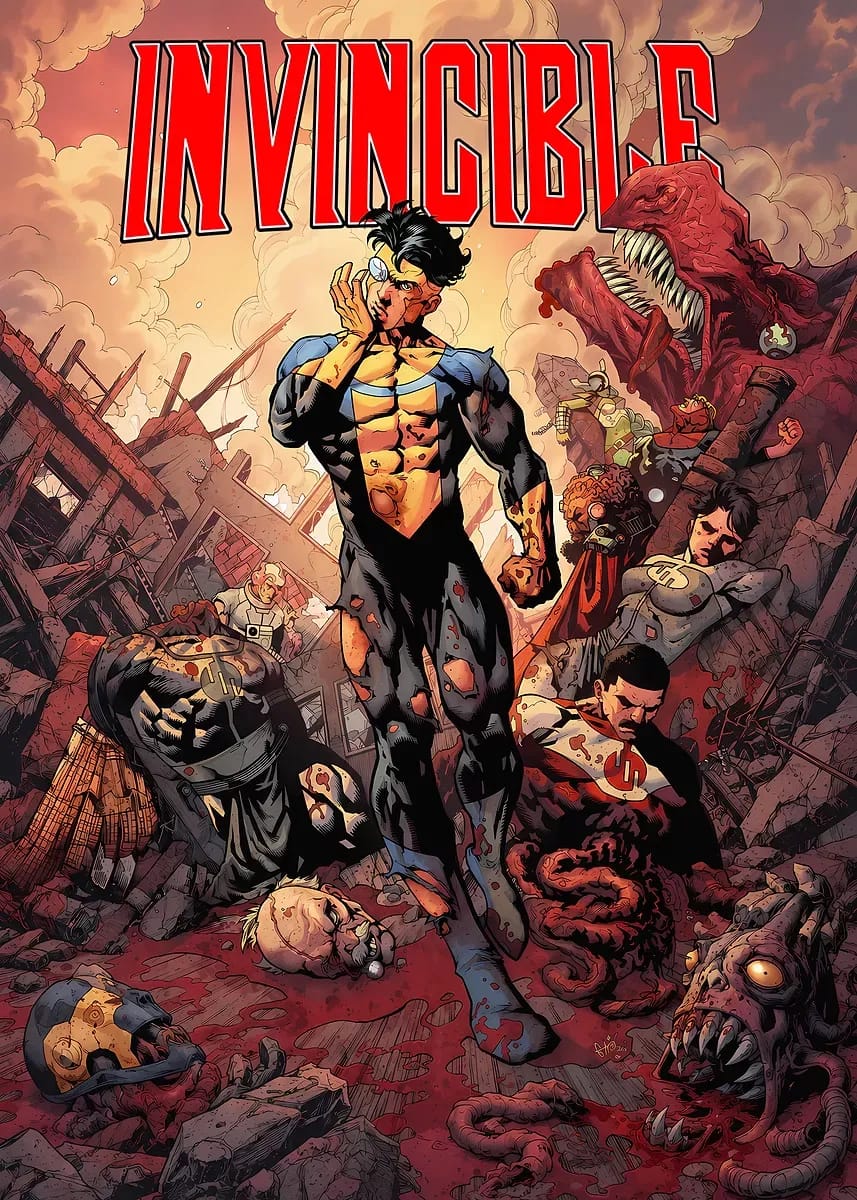 'Invincible Comic Cover' Poster, picture, metal print, paint by WallsByHaris | Displate
