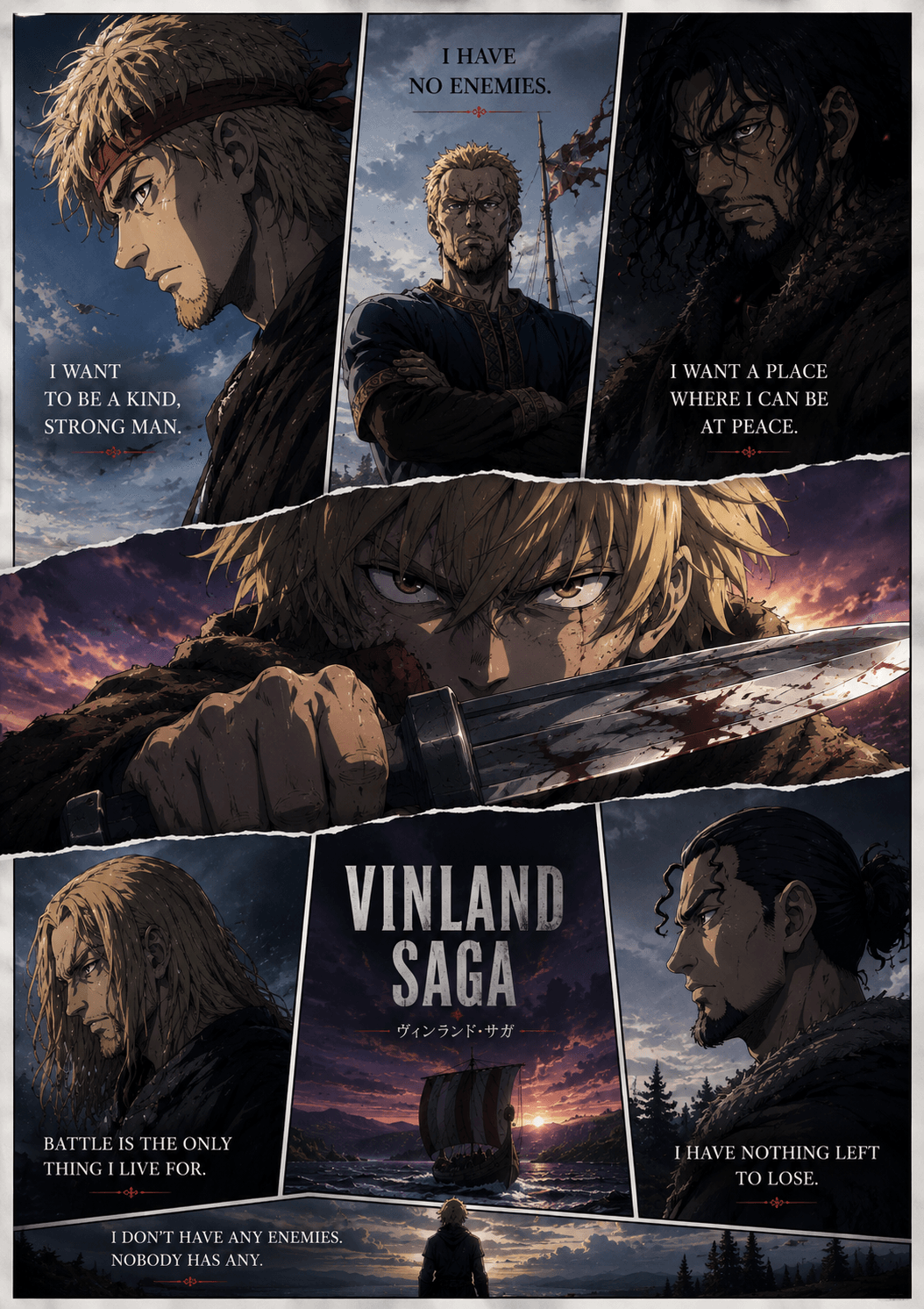 Vinland Saga Warrior Poster – Premium Anime Wall Art | A4 Viking Aesthetic Decor