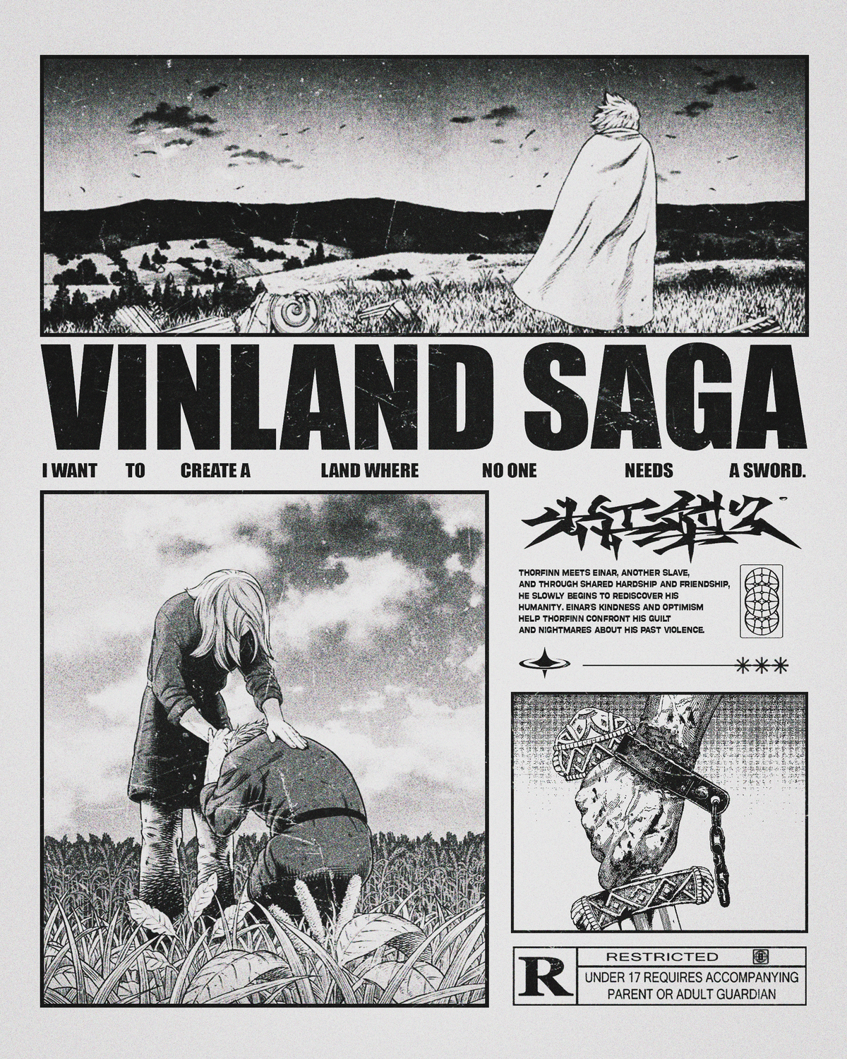 Vinland saga | Poster design | brutalism