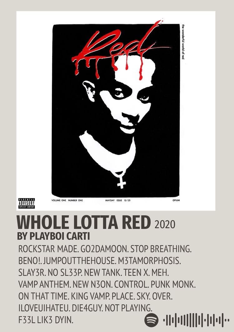 whole lotta red playboi carti | polaroid album poster
