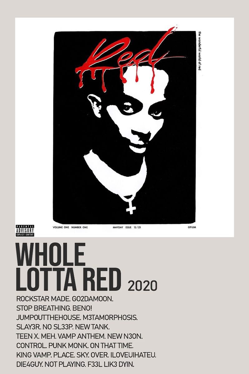 Whole Lotta Red by Playboi Carti Minimalist Album Polaroid Poster