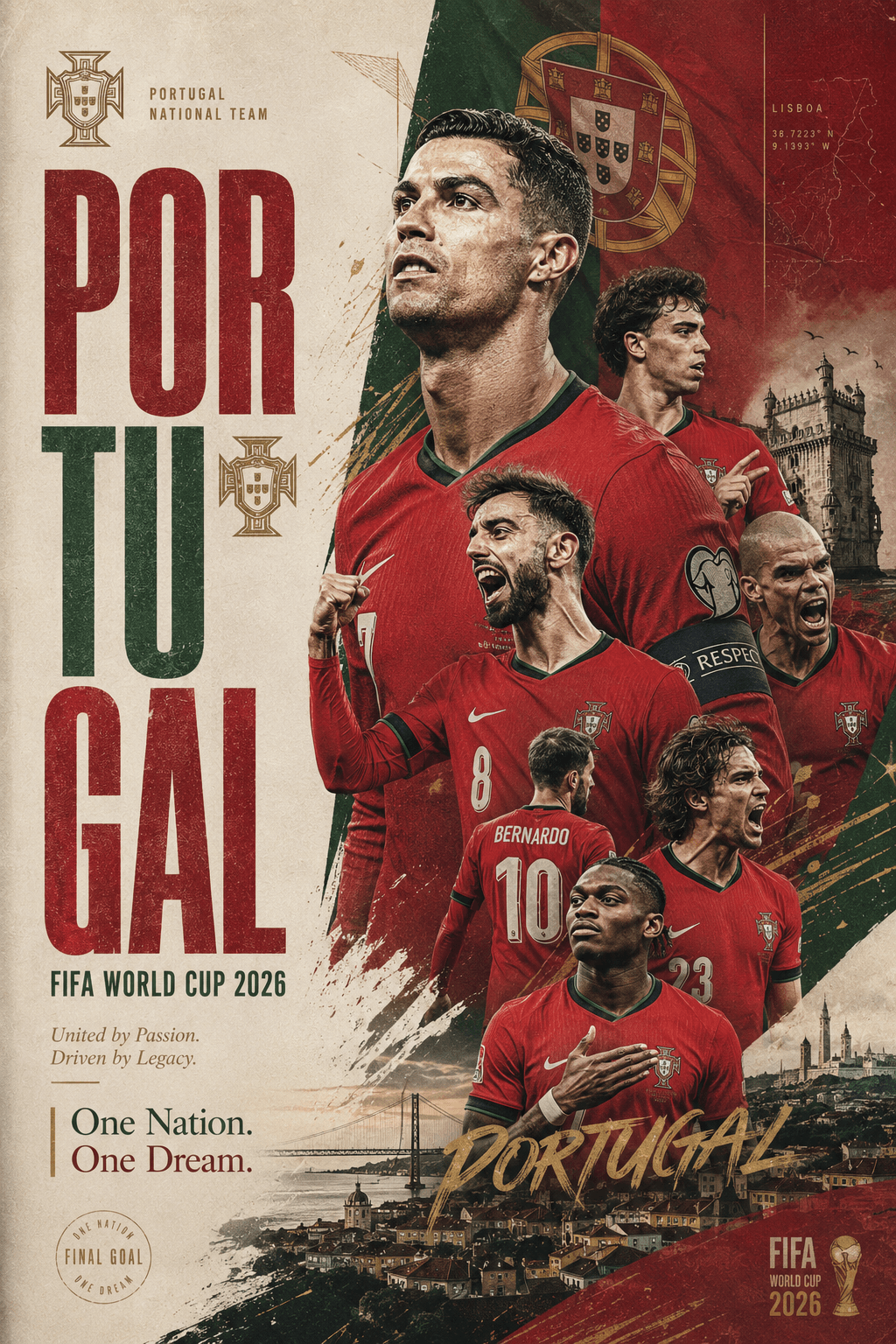 Portugal FIFA World Cup 2026 Poster|FIFA World Cup 2026 Poster Design | Modern Football Poster