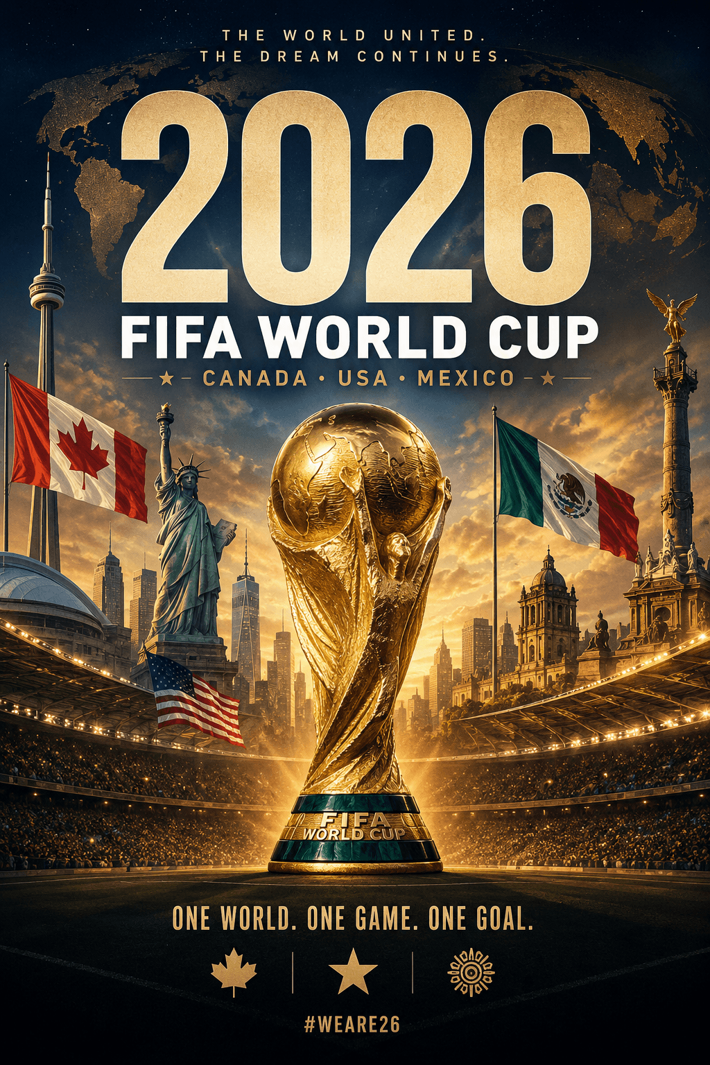2026 FIFA World Cup Trophy Poster | USA Canada Mexico World Cup 2026 🏆