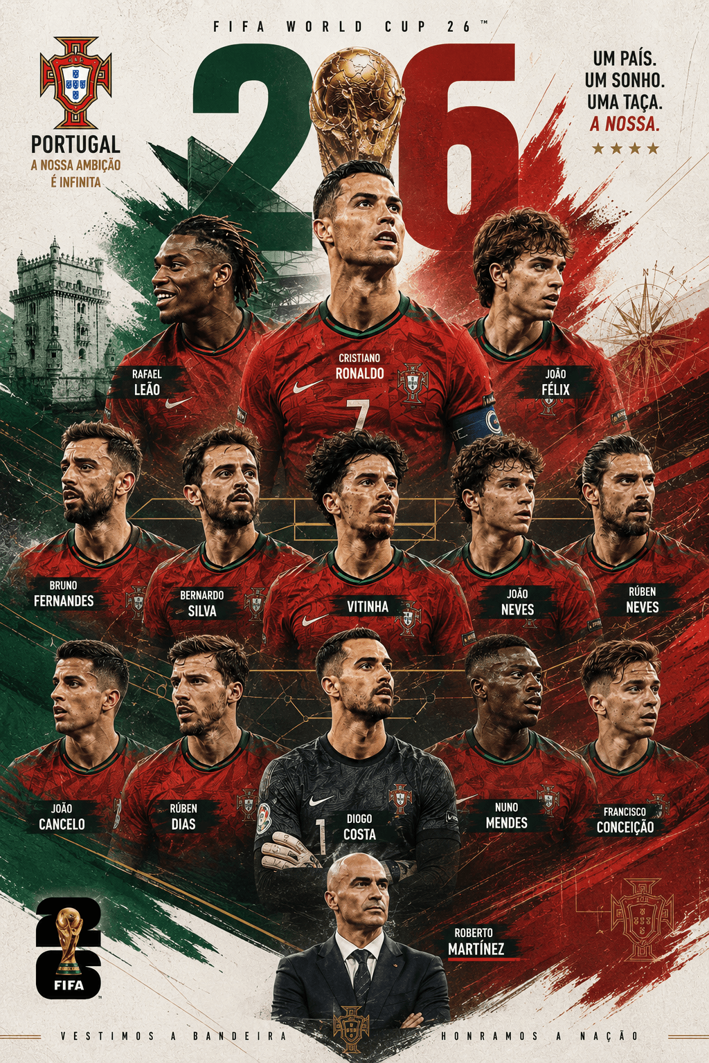 Portugal FIFA World Cup 2026 Poster Design 🇵🇹🔥