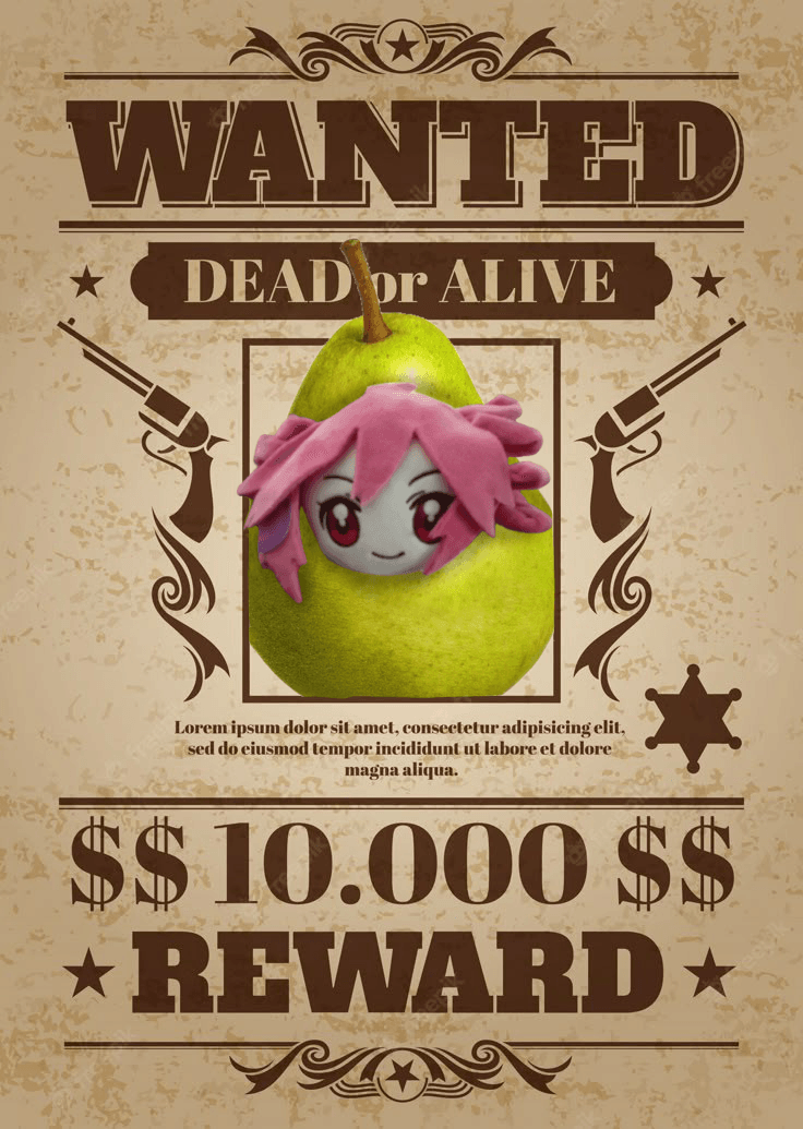 pear teto plush  is wanted :0