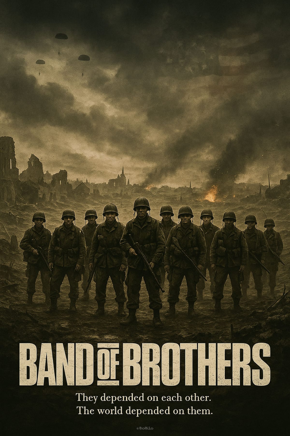 Band of Brothers – Dramatic War Series Fan Poster 🎖️🌍