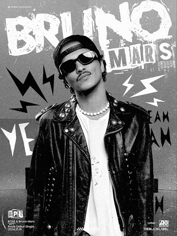 Bruno Mars Black Poster