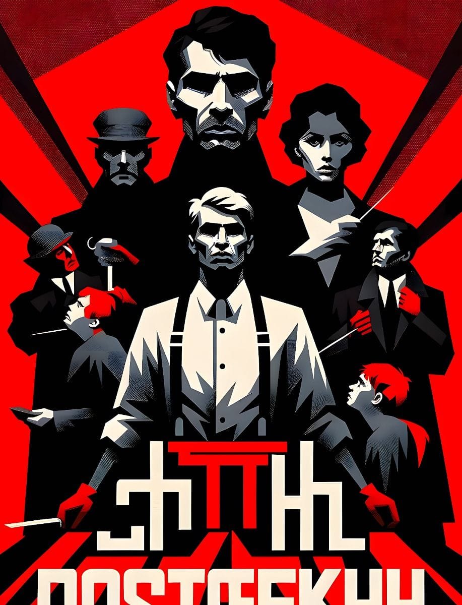 crime and punishment  - Communist Propaganda Style Poster Design