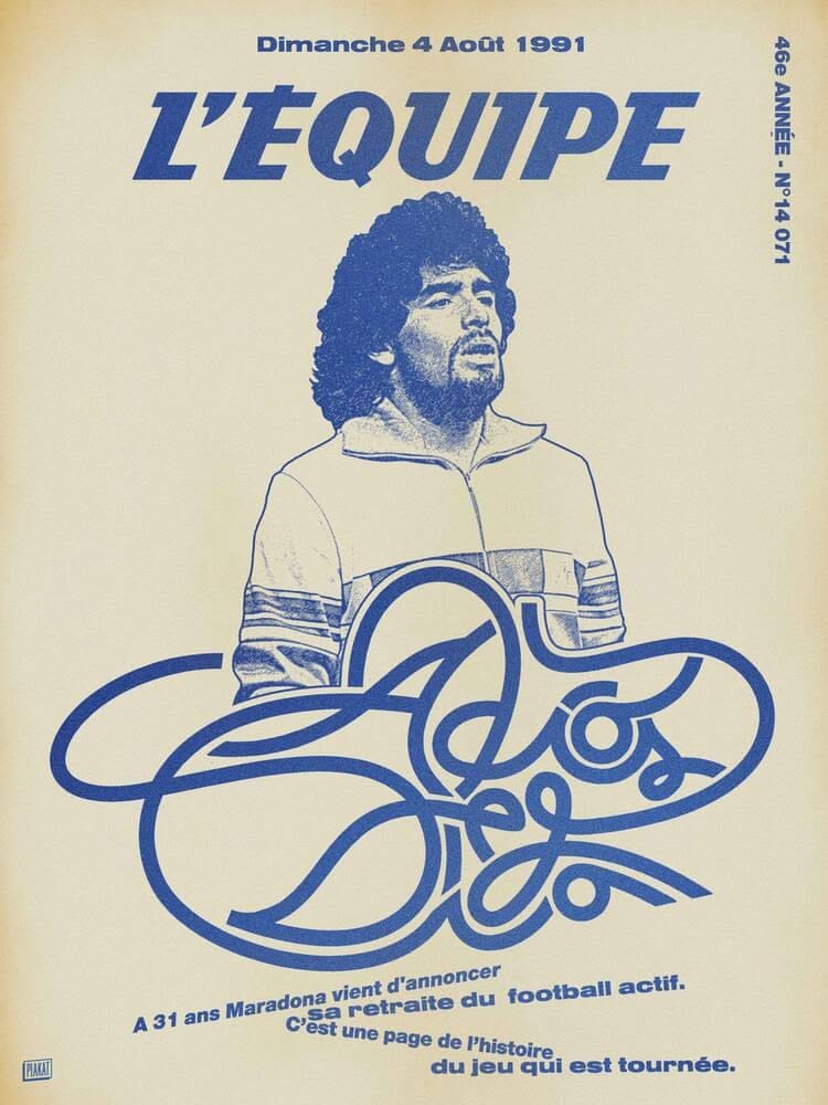 MARADONA 2 - L'Equipe x Plakat