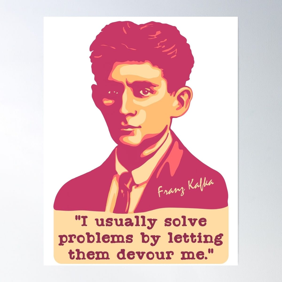 Franz Kafka Portrait And Quote Poster