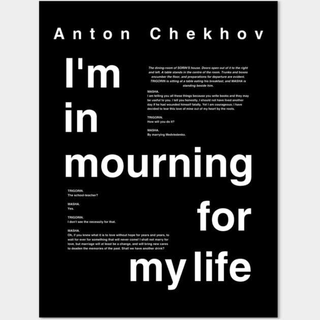 Chekhov's The Seagull Quote Lettering Modern Design Poster