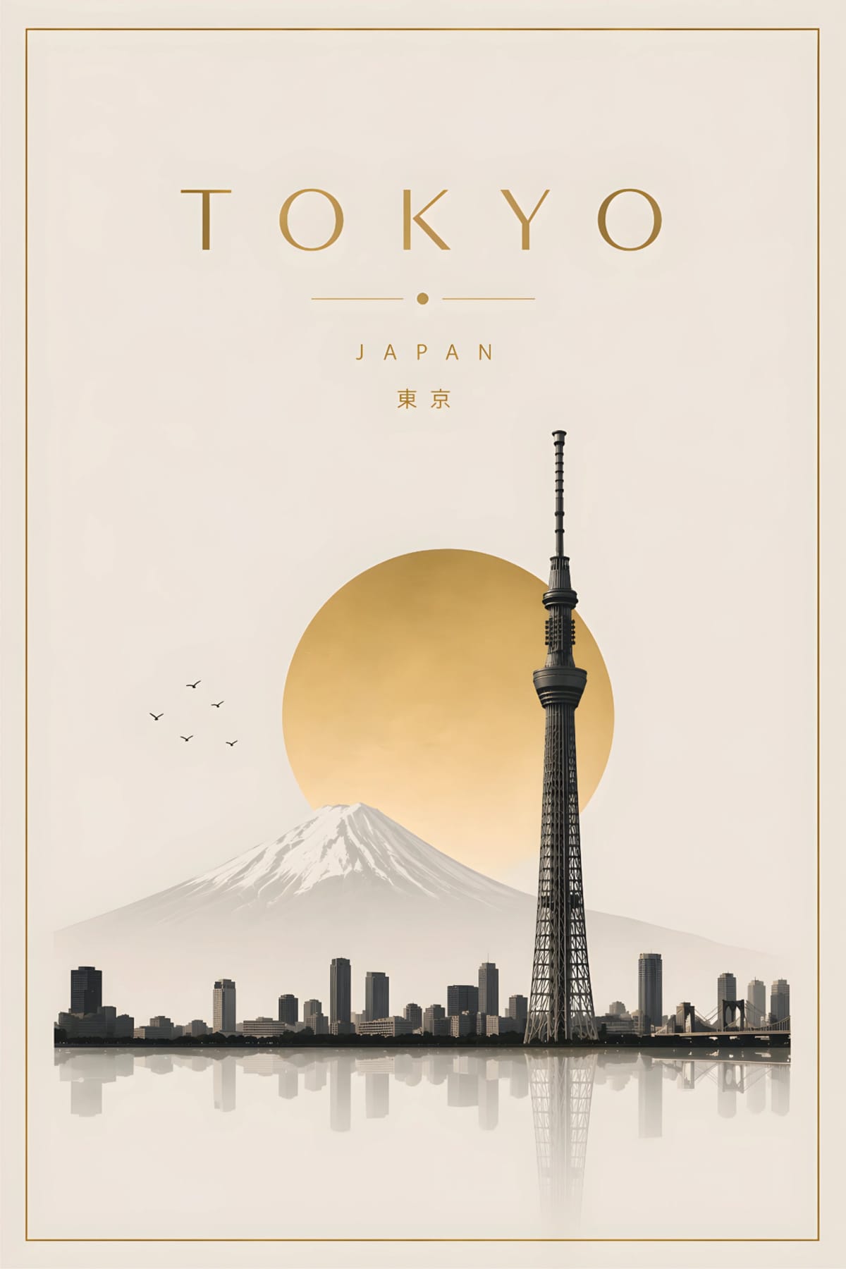 Tokyo Minimal Luxury Poster | Elegant Japanese Wall Art | Modern City Print