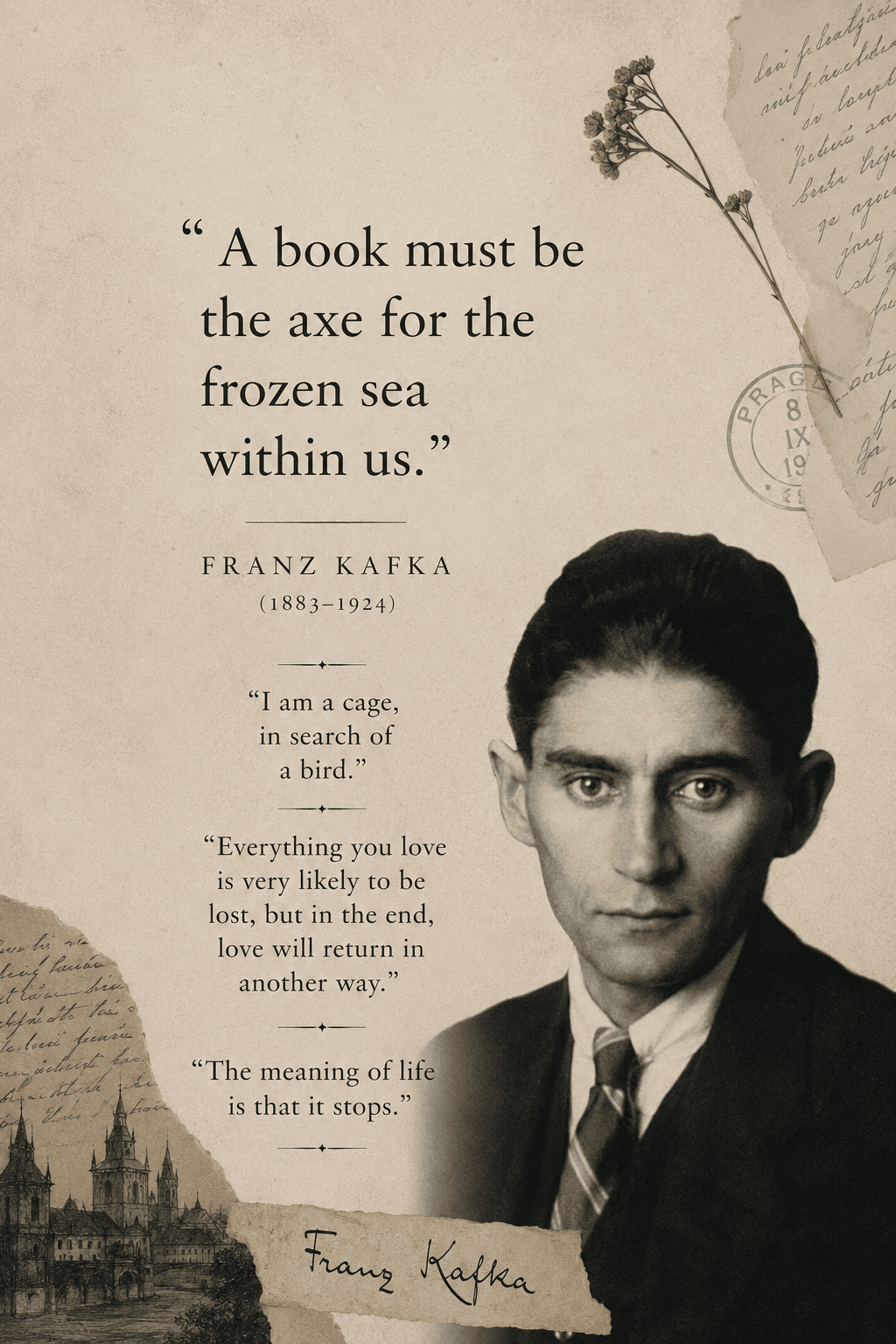 "A Book Must Be the Axe..." | Franz Kafka Quote for Readers & Book Lovers