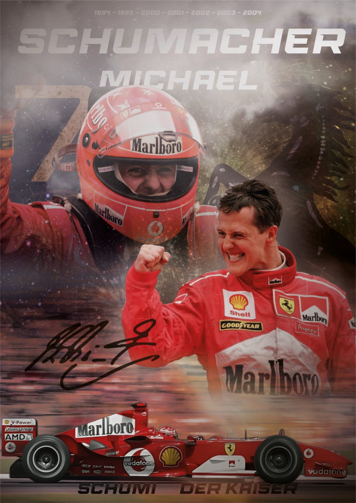 🏁 Affiche Michael Schumacher – Poster F1 Iconique