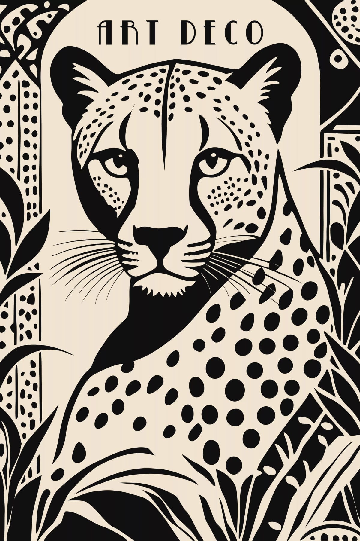 Elegant Art Deco Cheetah Poster