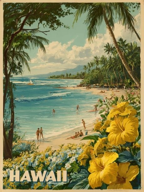Hawaii Travel Poster Free Stock Photo - Public Domain Pictures