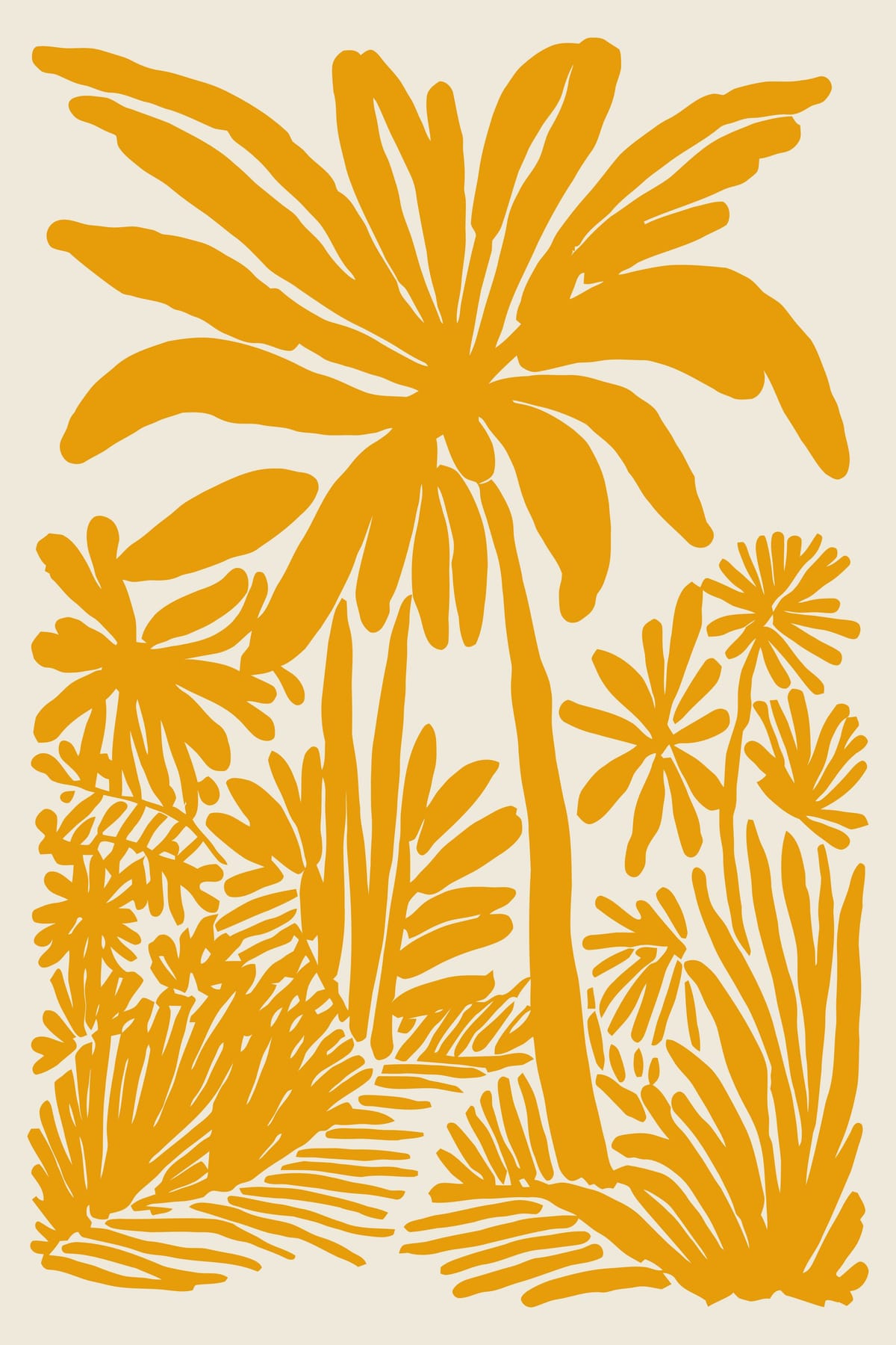 Yellow Palms Tropical Hawaii Poster