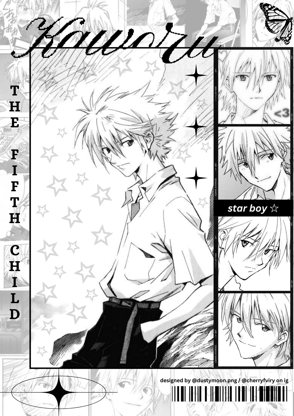 Kaworu Nagisa poster by @kittyyshells on Instagram , give credits if inspired