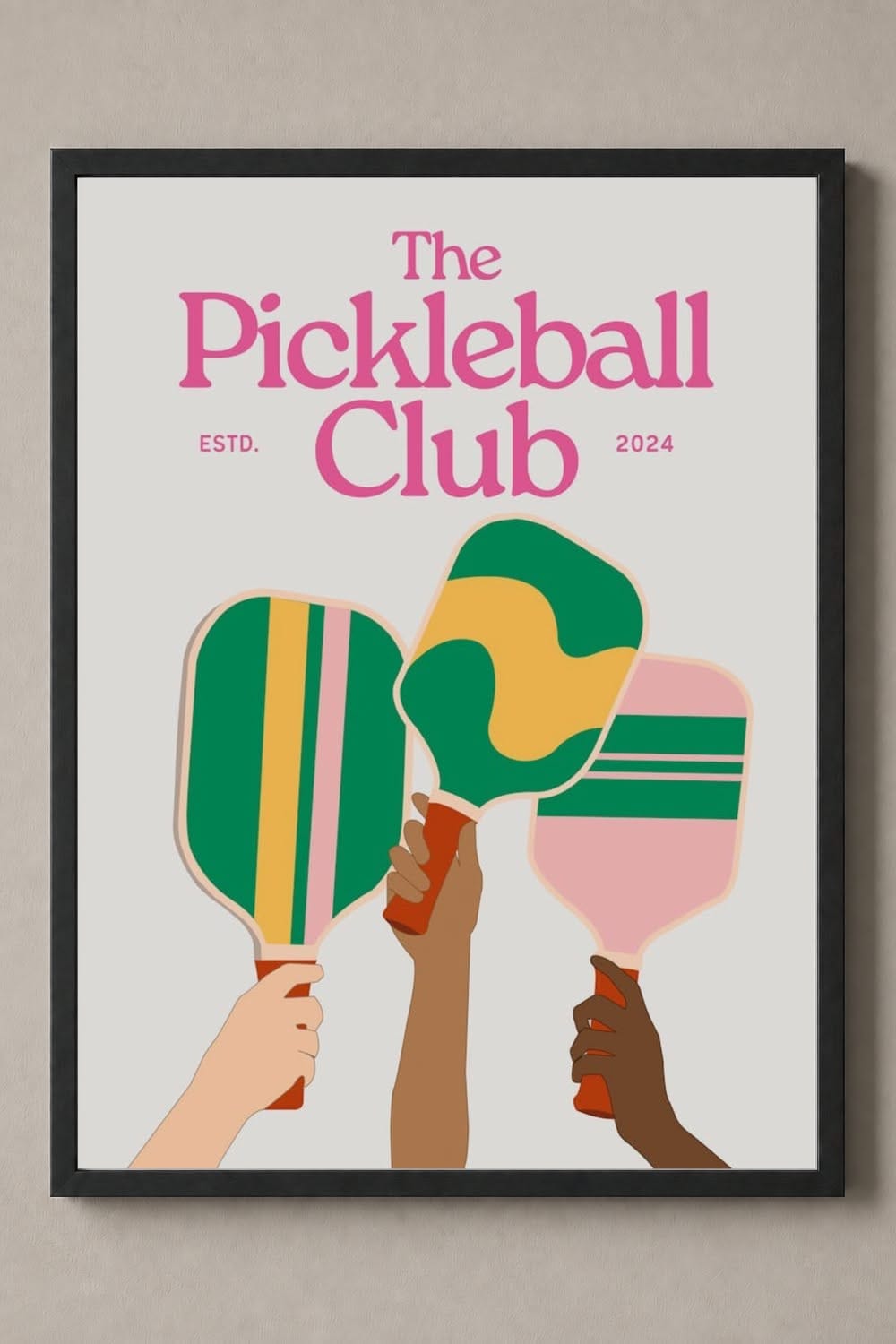 The Pickleball Club | Trendy Sporty Wall art perfect for dorm, office, living room, bedroom ETC!