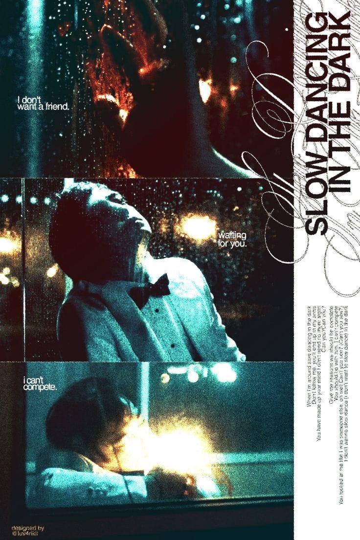 ゛JOJI: slow dancing in the rain . poster⸝⸝.ᐟ⋆