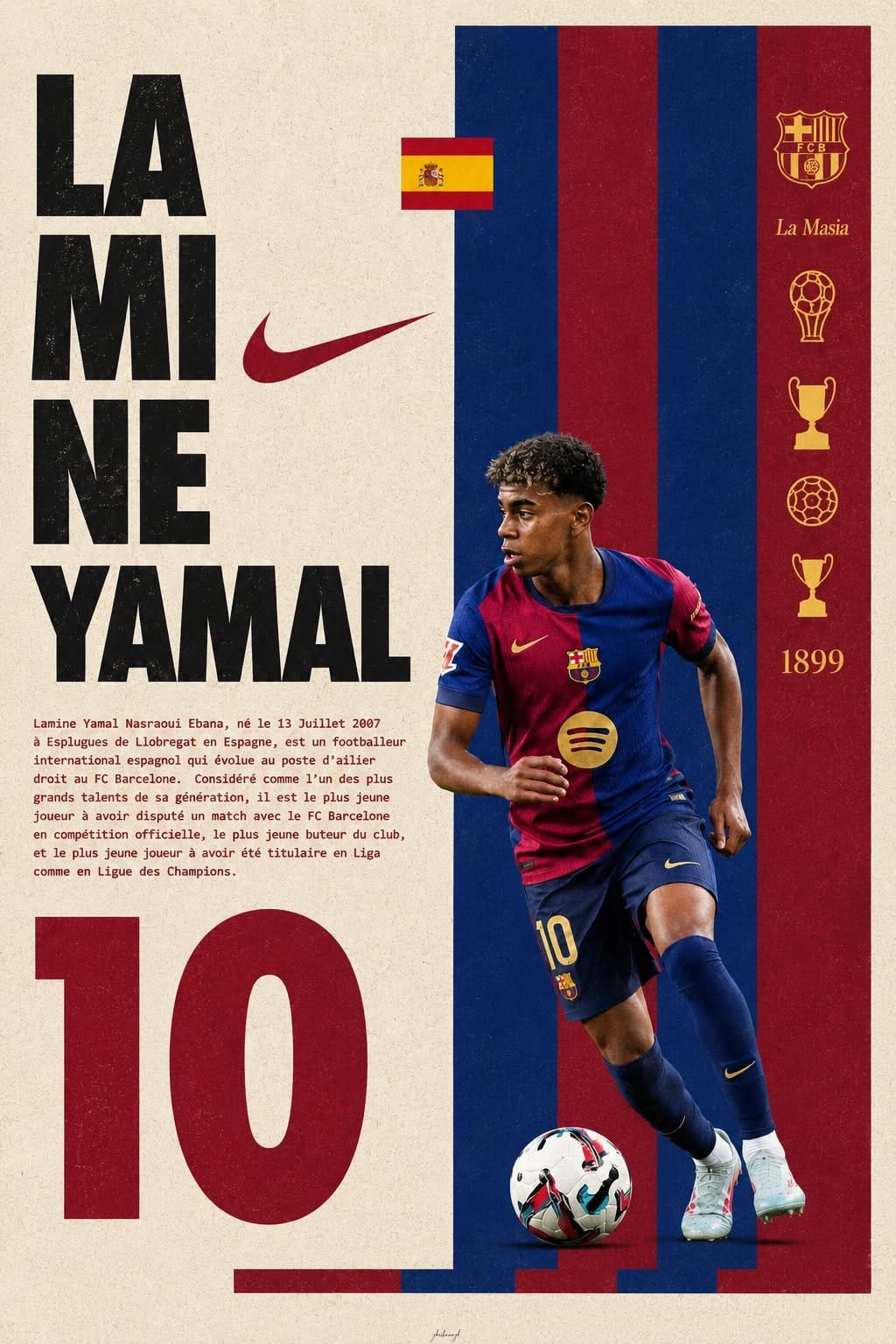 Lamine Yamal Barcelona Poster | Modern Football Graphic Design | Barça Wall Art