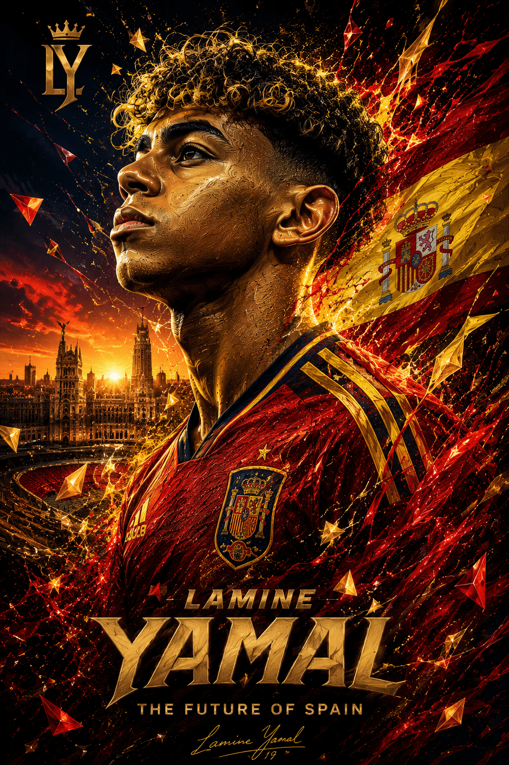 Lamine Yamal Spain Poster | FIFA World Cup 2026 | Spain Football Art | 4K Wallpaper