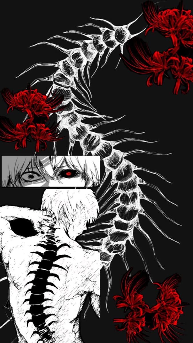 Tokyo Ghoul Manga Style Skeleton Art - Download Unique Graphic Poster